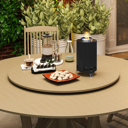 Stainless steel smoke-free fireplace with poker, Ø16x25cm