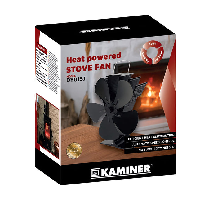 Fireplace Fan, 5-Blade Heat Powered