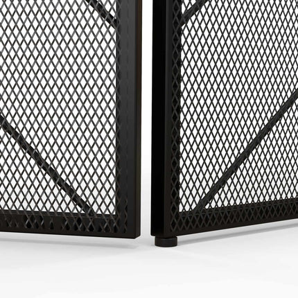 Folding steel fireplace cover with 3 panels, 135 x 85 cm