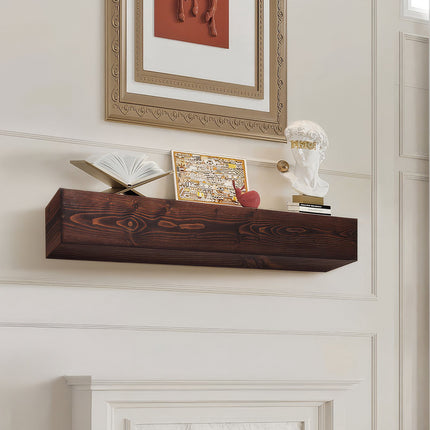 Fireplace Mantel Shelf – 60 In Pine Wood, 50 Lb Capacity