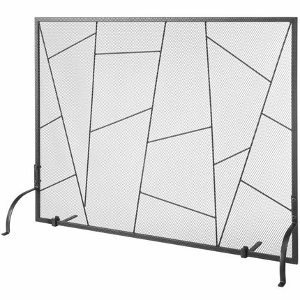 Fireplace Screen, Single Panel Iron Mesh 906x720mm