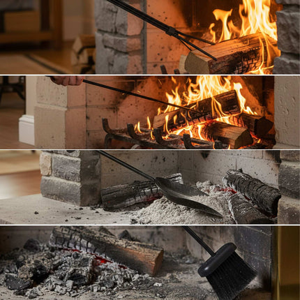 Fireplace Tool Set, 5-Piece Iron Accessories