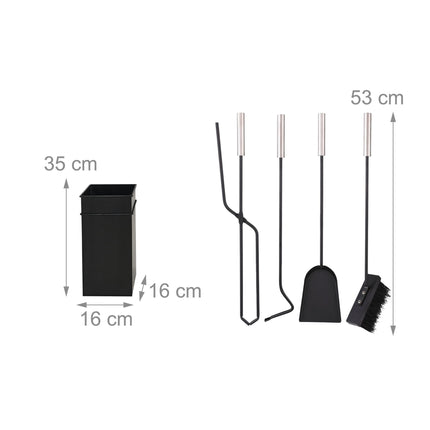 Fireplace Tool Set, 5-Piece Iron Accessories