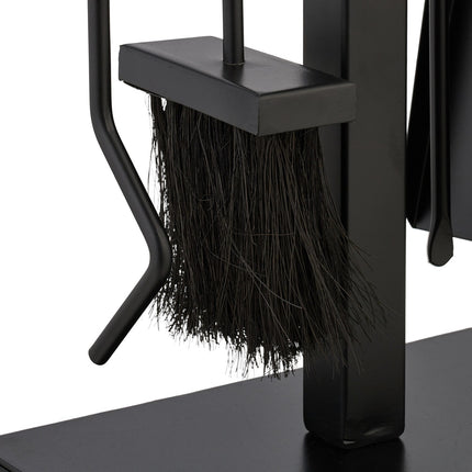 Zestaw narzędzi kominkowych, czarny metal - nowoczesny design