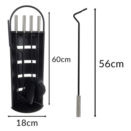 Fireplace Tool Set, Steel 5-in-1 with Stand