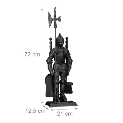 Fireplace knight cast iron four parts