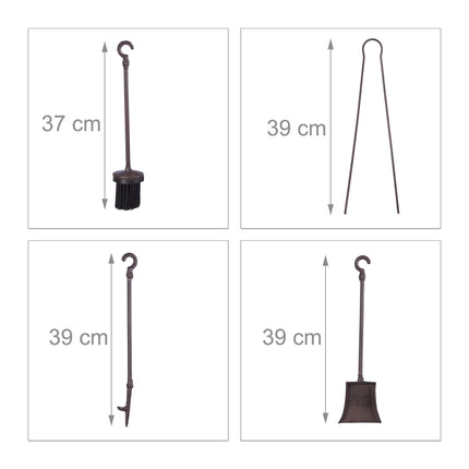 Fireplace set 5 parts cast iron