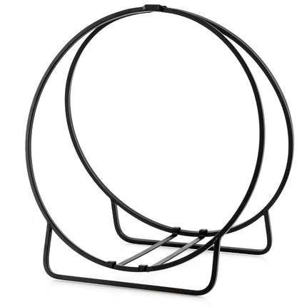 Firewood Log Hoop Rack, 60 cm, 230 kg, Metal, Black