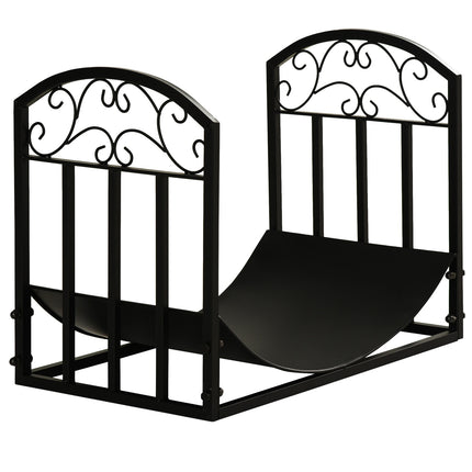 Heavy Duty wood rack in metal, 60 kg capacity, black