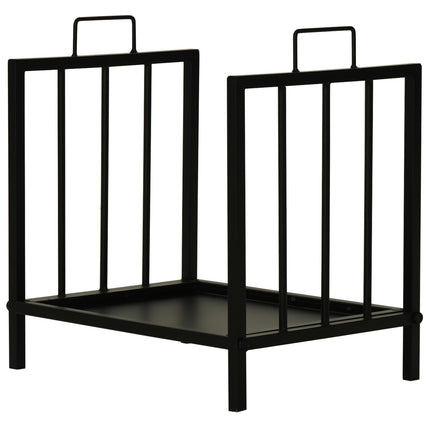 Wood stand with handle, Heavy Duty Metal, Black, 50 kg