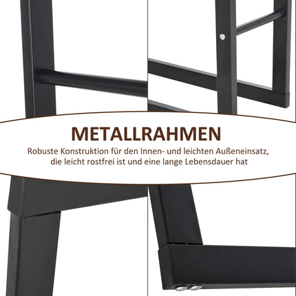 Firewood Rack, Metal, 40x25x150 cm, Holds Up to 100kg