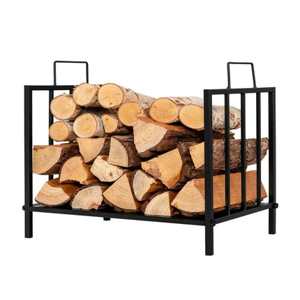 Firewood Rack, Metal, 50kg Capacity, 46x31x46cm, Black