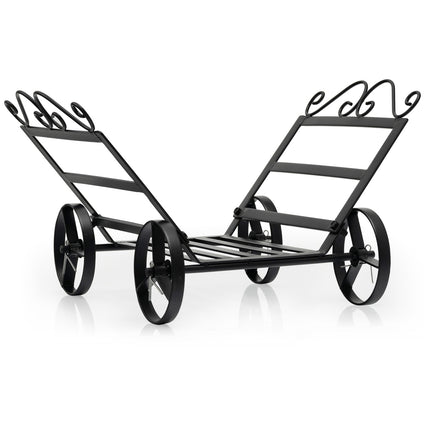 Firewood Rack With Wheels, Steel Log Holder 20 x 16 x 11