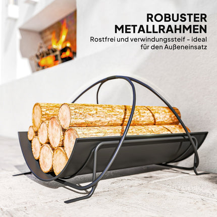 Firewood Rack for Indoors, 51x38x33cm, Metal Handle