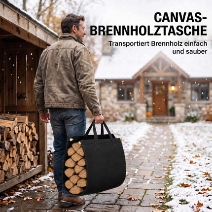 Firewood Rack with Canvas Carrier, 47.5 x 33 x 44 cm