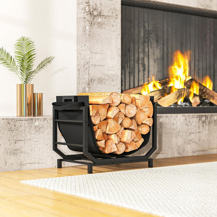 Firewood Rack with Carry Bag, Metal, 53x33x43 cm