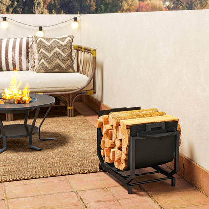 Firewood Rack with Carry Bag, Metal, 53x33x43 cm