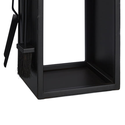 Firewood Rack with Poker, Shovel, Broom, Tongs