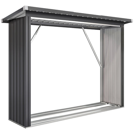 Firewood Shed, Steel, Elevated Floor, 213x66.5x150 cm