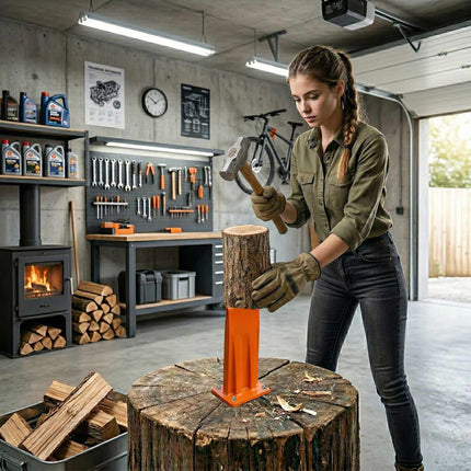 Firewood Splitter – Manual Steel, Screw-Mount Safer