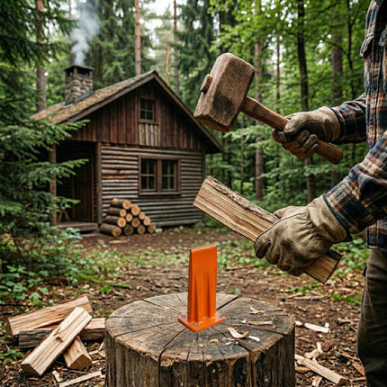 Firewood Splitter – Manual Steel, Screw-Mount Safer
