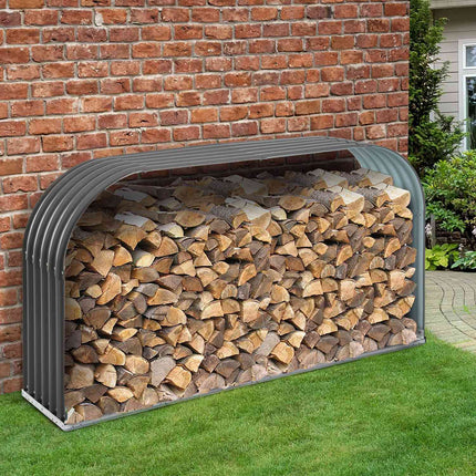 Wood rack in steel, gray - 208x46x112 cm, 0.85 m³ Storage