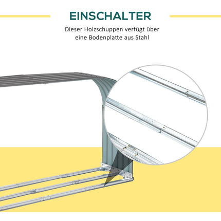 Wood rack in steel, gray - 208x46x112 cm, 0.85 m³ Storage