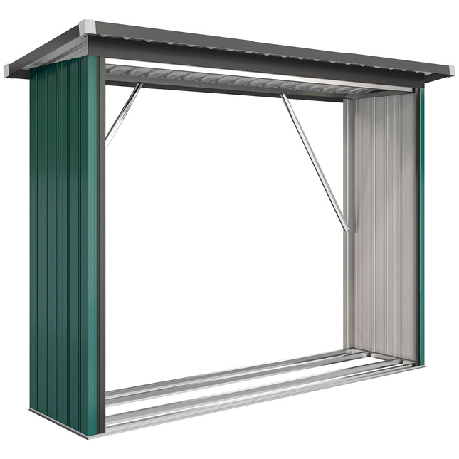Firewood Storage Shed, Raised Floor, Sloped Roof, 213x66.5x150cm