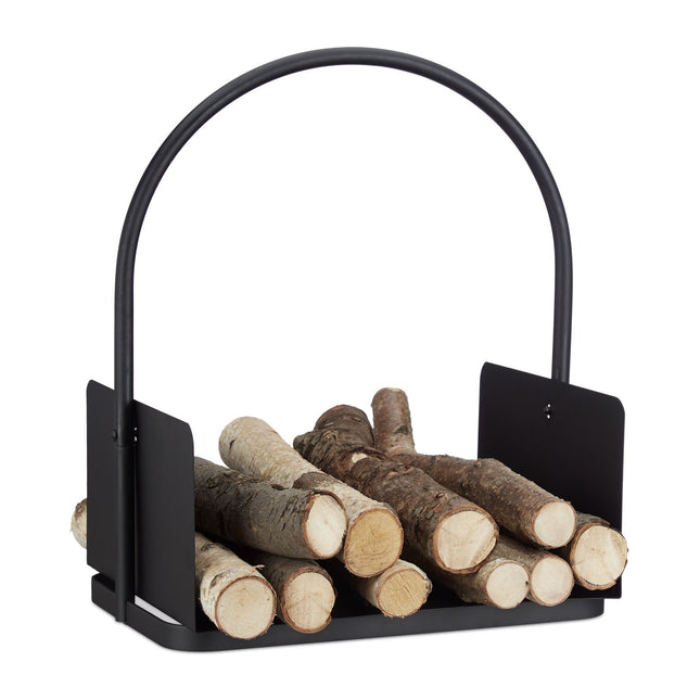 Firewood basket in black