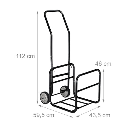 Firewood cart with firewood basket