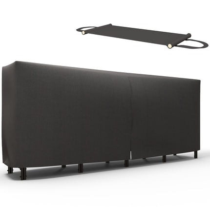 Firewood rack, 0.67 m³, with carrying bag & cover, metal frame, up to 200 kg, 240 x 36 x 99 cm, black
