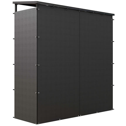 Metal wood rack with lid, 2000 kg capacity, black