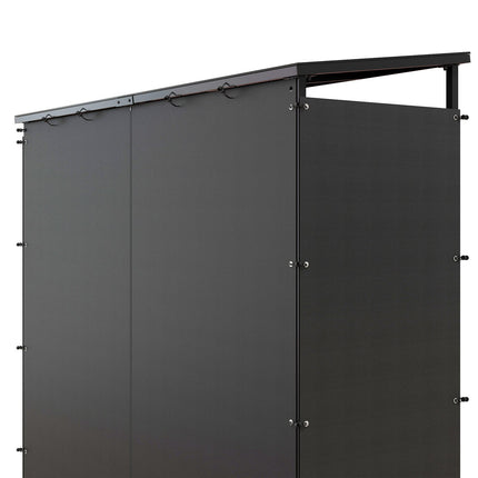 Metal wood rack with lid, 2000 kg capacity, black