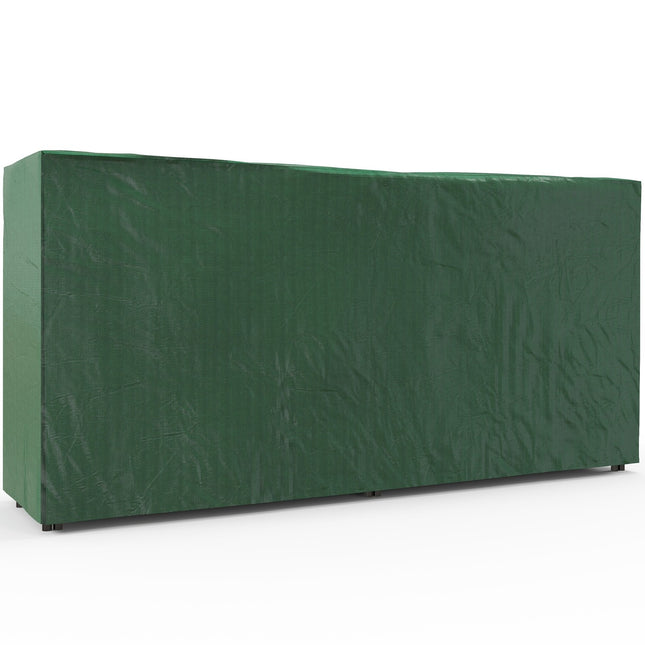 Adjustable firewood rack, metal, 200x36x99 cm with lid