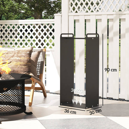 Wood rack in steel with handle, 30 kg capacity, indoor/outdoor