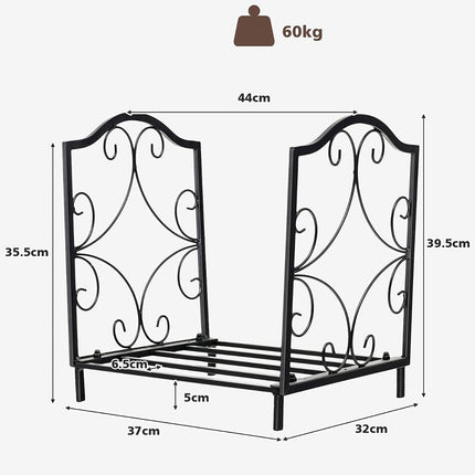Firewood rack metal firewood rack can hold up to 60kg firewood rack 37 x 32 x 39.5 cm black