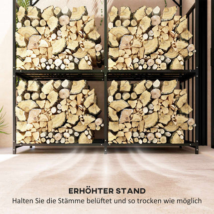 Outdoor wooden rack with lid - 1.17 m³, 100 kg capacity