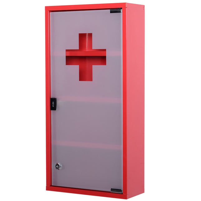 First aid medicine cabinet with lock, stainless steel
