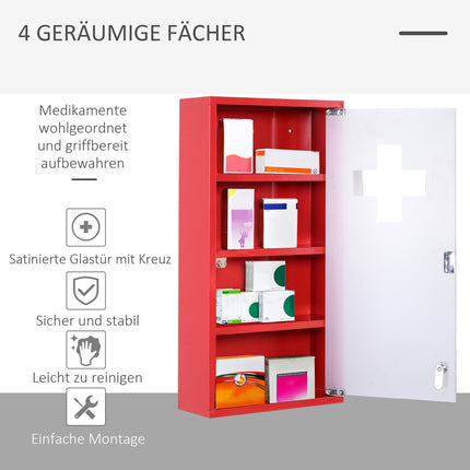 First aid medicine cabinet with lock, stainless steel