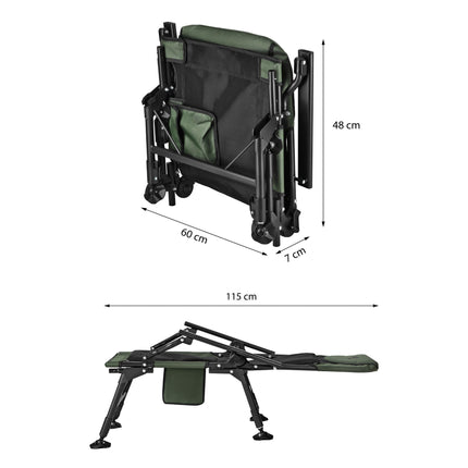 Fishing Chair With Footrest, Adjustable Backrest, 180 kg