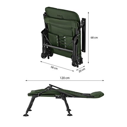 Fishing Chair With Reclining Backrest, 180 kg Steel Frame