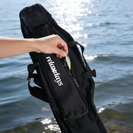 Fishing Rod Bag, 5 Compartments, Black, 150 cm