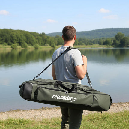 Fishing Rod Bag, 5 Compartments, Green, 100 cm