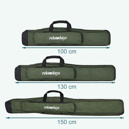 Fishing Rod Bag, 5 Compartments, Green, 130 cm