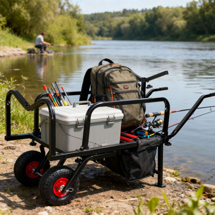 Fishing Trolley with Bag – Metal Frame, Pneumatic Tyres