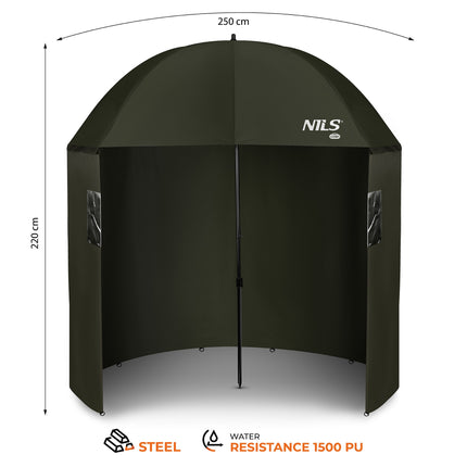 Fishing Umbrella With Side Walls, 250 cm Canopy