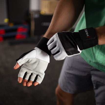 Fitness Gloves, White-Black, Size M