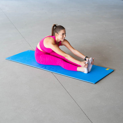 Fitness Mat, Blue-Black, Non-Slip, 6mm Thick
