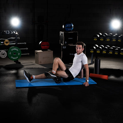 Fitness Mat, Blue-Black, Non-Slip, 6mm Thick