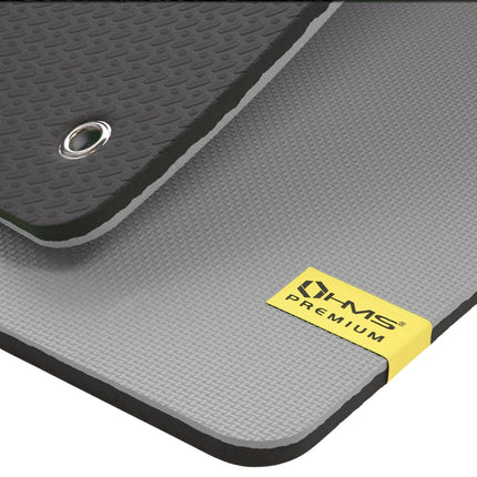 Fitness Mat, Grey-Black, 140x60cm, EVA, 15mm Thick
